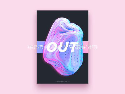 Out of the box. abstract art abstract colors c4d glitch iridescent poster design type typography
