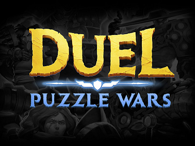 Duel Puzzle Wars Game Logo art cg art design digital art duel puzzle wars game logo illustration logo typography