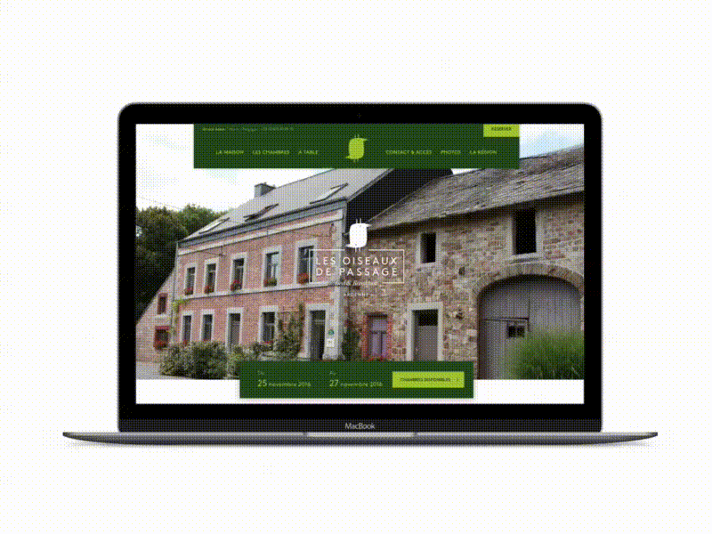 B&B - Oiseaux de Passage b and b webdesign website