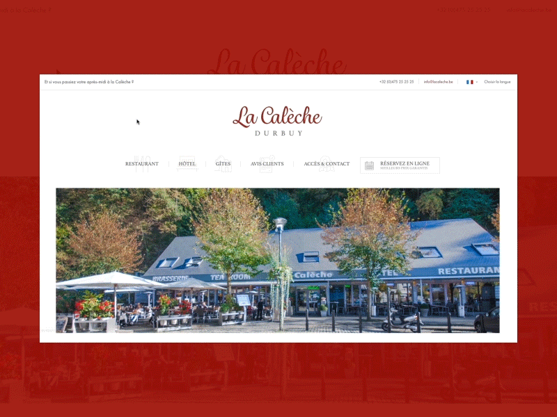 La Calèche new website clean durbuy hotel minimal modern pure restaurant web web design web development white