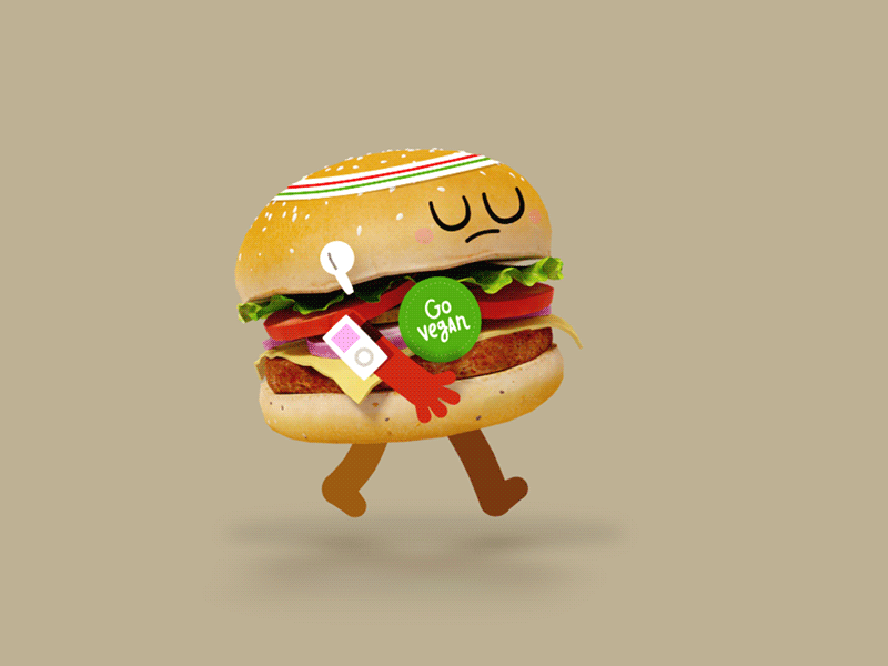Happy Burguer Day! 3d animation animation 2d burguer cute food gif healthy vegan veganburguer