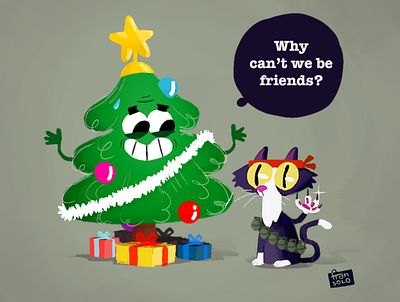 Cats & Christmas trees cat christmas gato illustration navidad procreate tree árbol