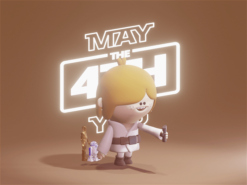 May the 4th be with you 3d animation blender disney gif loop lucas lukeskywalker maythe4th starwars