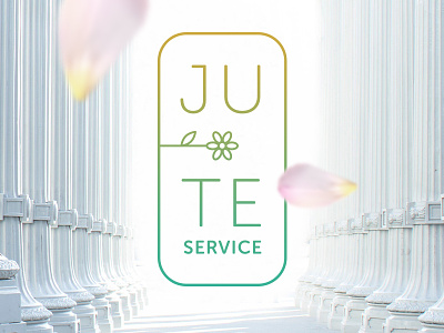 Ju-te Service branding clean cleaning design flower gradient light line logo outline stroke white