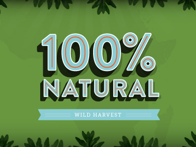 100% Natural 100 3d africa green harvest natural typography wild