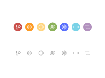 Icons circles colors experience icon icons interface marks navigation ui uiux userexperience userinterface ux