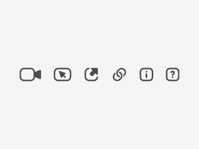 Icon set arrow camera chain cursor help icon icons information link links mark pointer popup question shoot ui ux video web