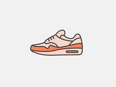 Shoe air icon icons illustration kick line orange outline outlined shoe