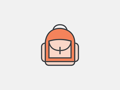 Knapsack icon icons illustration knapsack line orange outlined