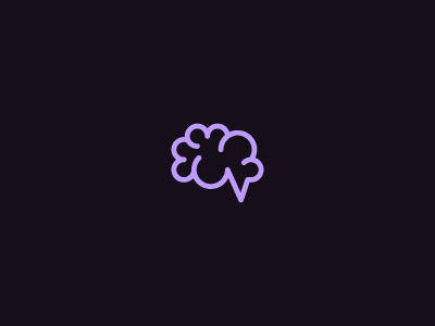 Brain Icon brain design head icon line outline purple smart think ui ux