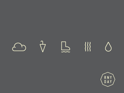 Some Icons for RNY DAY cloud icons rain rain boot raindrop rainy day umbrella