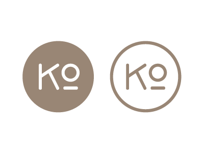 Idea for a personal mark brand brown circle identity ko logo mark type