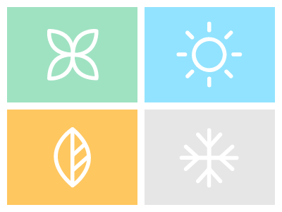 Seasons icon icons leaf leaves outline plant seasons snow snowflake sun