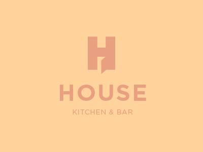 House Kitchen & Bar house h kitchen bar logo identity brand logomark negative space simple simplicity minimal orange door experimental fun experiment