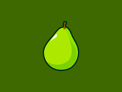 Pear branding cute design flat fruit graphic graphic design green illustration logo minimal pear shadow simple vector