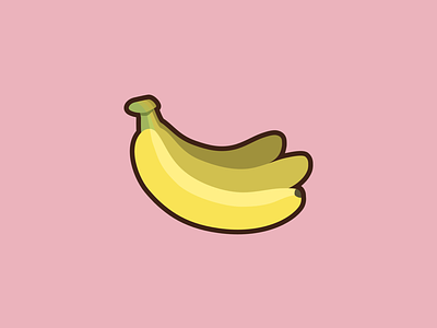 Banana art banana branding cute design flat flatdesign fruit graphic design illustration logo minimal pink simple vector vectorart yellow