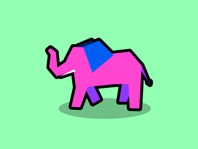 Elephant animal cute edgy elephant flat geometric graphic design illustration mammal minimal polygon simple