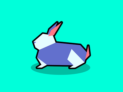 Rabbit bunny cute design flat geometric graphic design illustration mammal minimal polygon rabbit simple