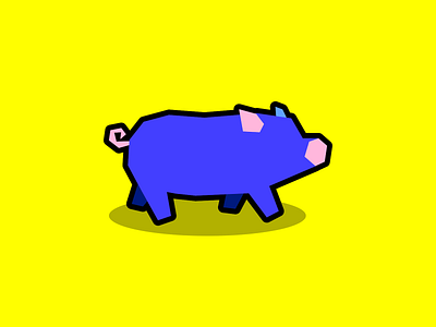 Pig animal design flat geometric graphic design illustration minimal pig polygon simple