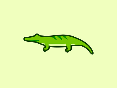 Crocodile animal art branding crocodile cute design flat graphic design green illustration logo minimal reptile simple vector