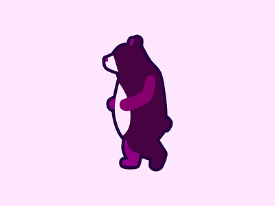 Bear animal art bear branding cute design flat graphic design illustration logo minimal pink purple simple vector