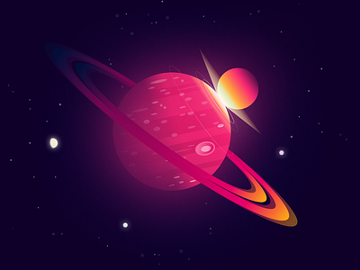 Giant Planets Collide collision illustration impact jupiter planets saturn space space art universe vector