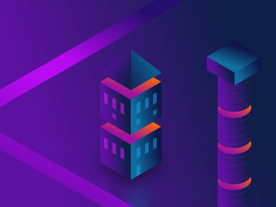 Simple Purple Hut 3d affinity designer buildings isometric isometric design isometric illustration purple