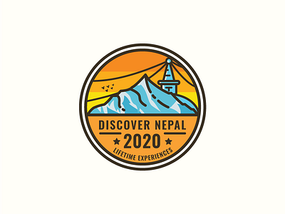 Nepal Tourism Year 2020 2020 banner blue everest illustration logo mountain nepal swyambhu temple tourism yellow