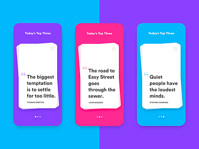Daily UI #5: Quote Card App app blue bold clean colorful app daily ui challenge design flat mobile pink purple ui ux white