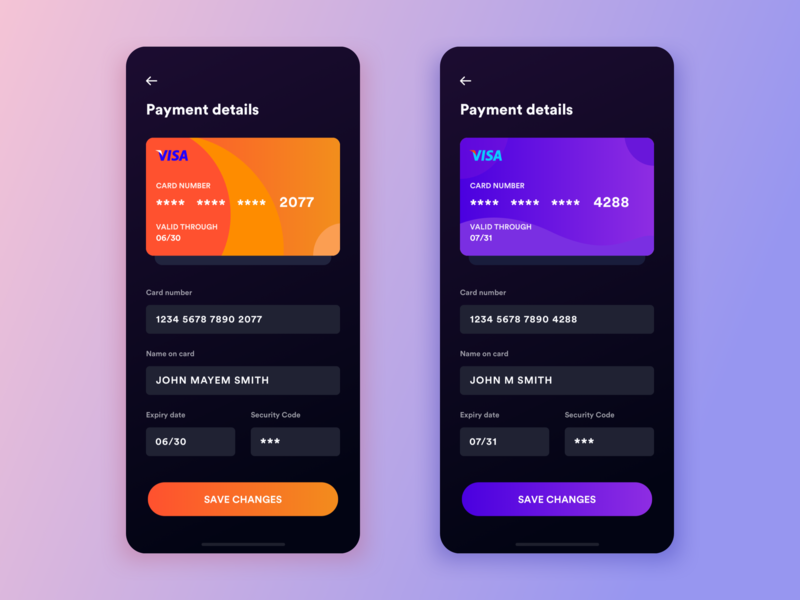 Daily UI #4: Credit Card Info Form Dark UI by Shirish Shikhrakar on