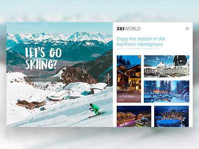 Ski Website - Homepage blur gallery search ski snow ui ui ux web website