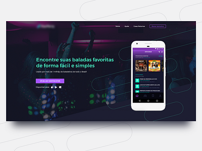 PartyApp - Homepage app design home homepage interface landing page party ui ux web