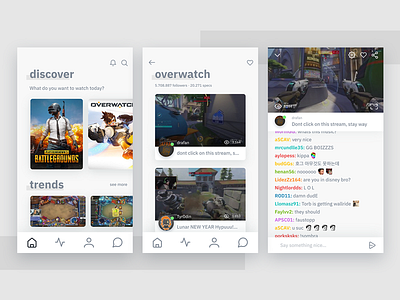 Live Stream - App app game interaction interface live stream mobile overwatch twitch ui ux