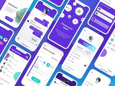 drops. - Chat-based Fintech App - Showcase app branding chat clean collection fintech ios payment purple screens showcase uidesign