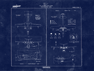 Blueprint Wall Art 🚀 army blue blueprint fighter plane grid illustrator photoshop plane poster texture wallart white