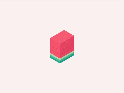 The Watermelon 🍉 3d branding fruits identity illustrator isometric logo red texture tropical visual watermelon
