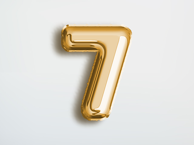7 : 36 Days of Type 🔢 36daysoftype balloon branding design foil illustration lettering logo numbers type typography vector