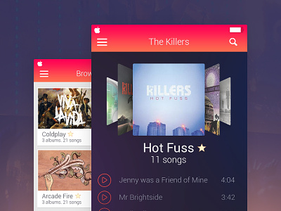 Music App Concept 2 albums apple icon ios 7 ios 7 app ios7 iphone itunes music play stop video