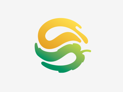 Oil & leaf combination drop green leaf logo oil yellow yin yang