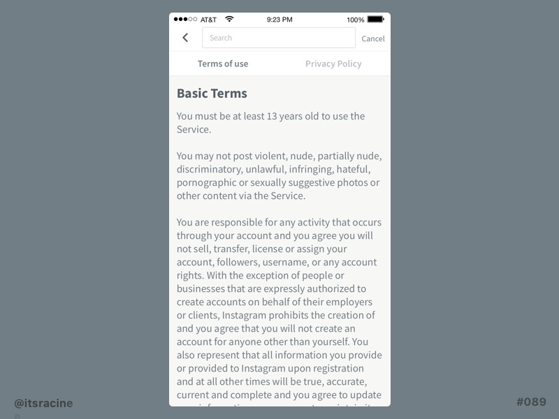 089 - Terms of Service terms of service terms and conditions 089 .sketch sketch freebie dailyui