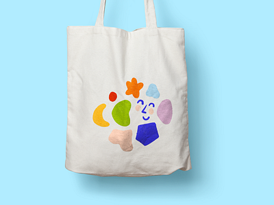 Emote Tote apparel branding children education emotion illustration merch organic shape playful tote tote bag