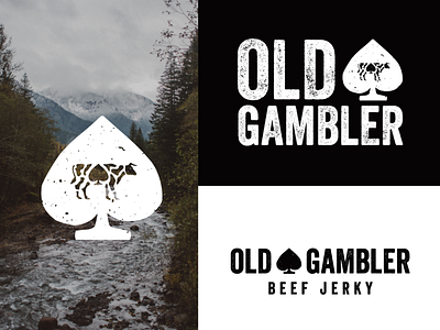 Old Gambler Beef Jerky americana beef jerky brand branding gamble logo og spade stamp texas