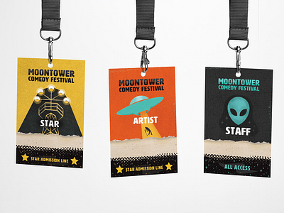 Moontower Festival Badges alien badge comedy festival moontower space ufo