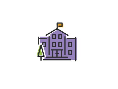 School Icon education icon illustration purple school