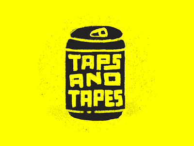Taps and Tapes Logo beer beer can branding design film film screening illustration logo movie tapes taps