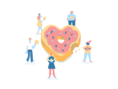 Happy Valentine's Day! donut sharing valentines day