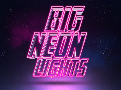 Neon 3d Text