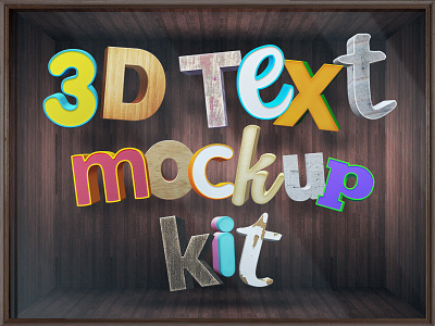 3d Text Mockup Kit 3d 3d letters 3d mockup 3d retro 3d text text styles