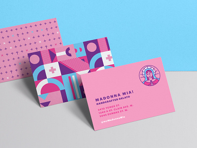 Madonna Mia! Branding bless branding business card colour gelato geometric madonna madonna mia! mockup pattern trendy