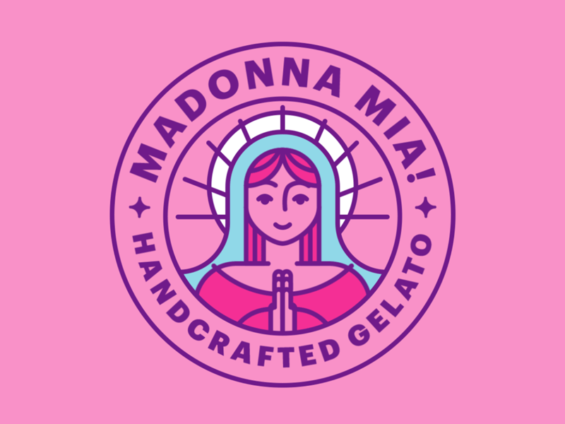 Madonna Mia! Branding animated animated logo bless blessed branding branding design gelato logo madonna mia prayer